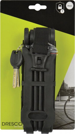vouwslot 85 cm RVS zwart 3-delig