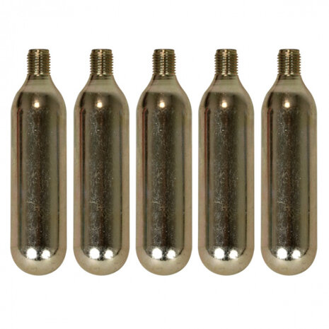 Co2 patroon 16 gram staal zilver 5-delig