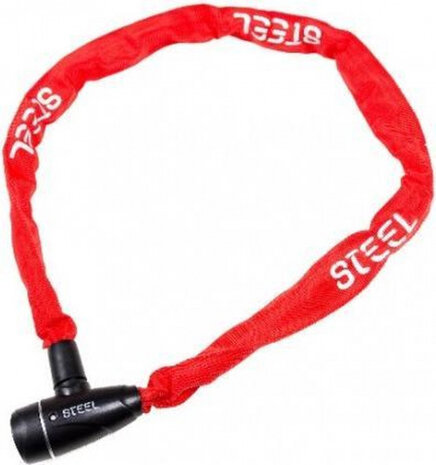 kettingslot Pro Lite 110 cm staal/nylon rood