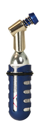 Co2 pomp met 16 gram Co2-patroon staal zilver 2-delig