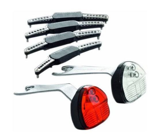 fietsverlichting SL220 Flash staal rood/wit 6-delig
