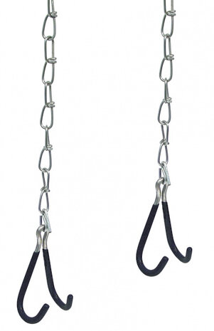 fietshaken met ketting 50 cm staal zwart/zilver 2 stuks