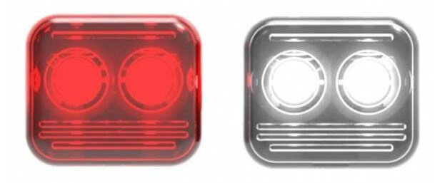 fietsverlichting AMS Constant staal rood/wit 4 delig