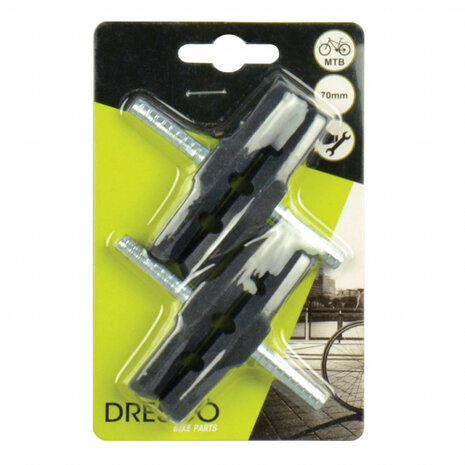 remblokken MTB 70 mm metaal zwart 4 stuks