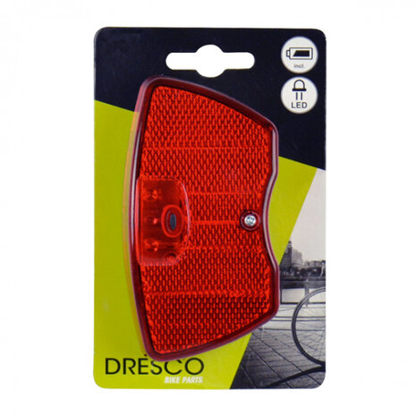 achterlicht met reflector 3 led batterijen rood/zwart