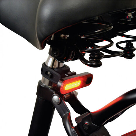 achterlicht COB led USB-oplaadbaar zwart/rood 3-delig