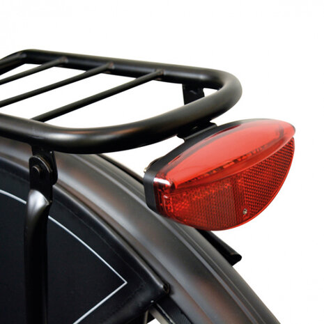 achterlicht met reflector COB led batterijen zwart/rood