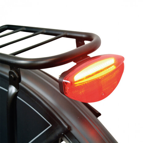 achterlicht met reflector COB led batterijen zwart/rood