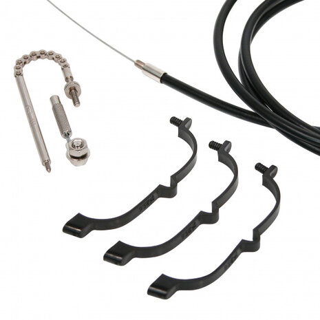 versnellingskabelset zwart/zilver 4-delig