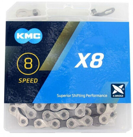 ketting X8 smal 1/2 x 3/32 inch 114S 6/7/8 speed staal