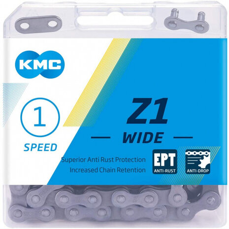 ketting Z1 breed 1/2 x 1/8 inch 128S single speed zilver