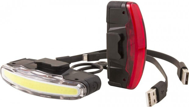 verlichtingsset Arco XB led 30 lux USB zwart 2-delig