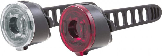 verlichtingsset DOT XB led batterij wit/rood 2-delig