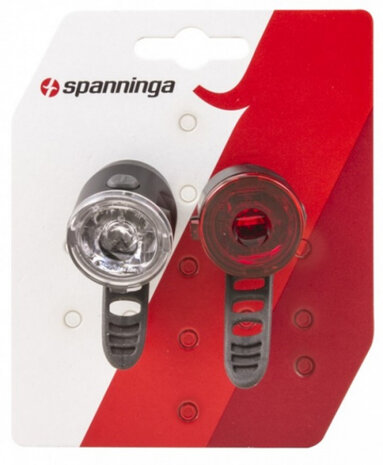 verlichtingsset DOT XB led batterij wit/rood 2-delig