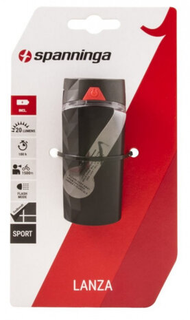 koplamp Lanza XB led 20 Lumen batterij zwart