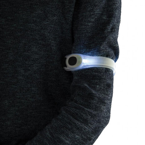 veiligheidsarmband led 22,2 cm TPU/polyester wit