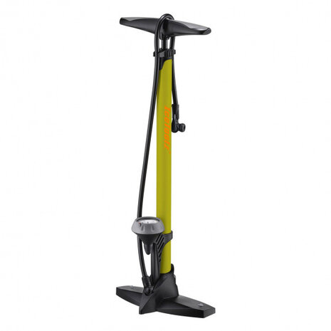 fietspomp met meter A451 160PSI/11bar staal geel