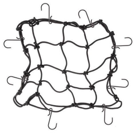 bagagenet 25 x 25 cm elastaan/nylon/staal zwart 9-delig