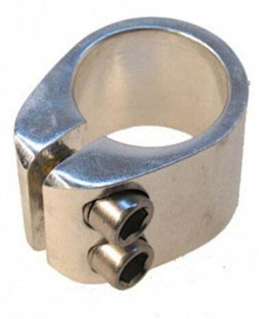 zadelpenklem met dubbele inbus 37 mm aluminium zilver