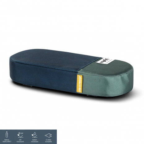 bagagedragerkussen 37 cm polyetheen blauw/groen