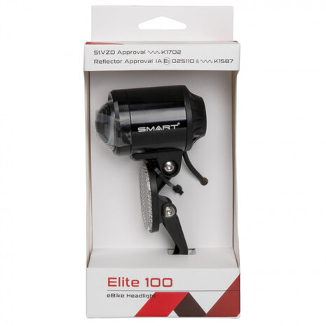 voorlicht Elite e-bike led 100 lux fietsaccu zwart