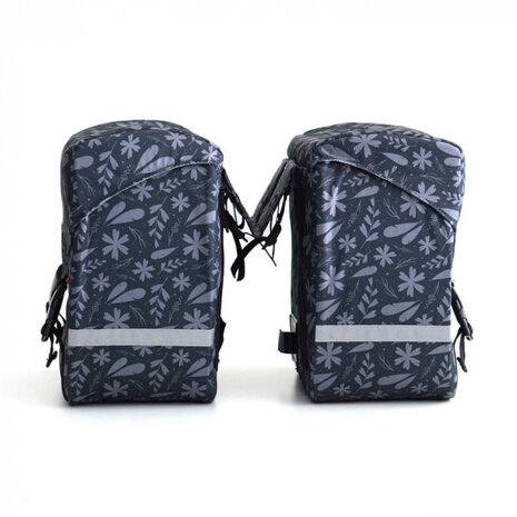 dubbele fietstas Flora 2x 19 liter 38 cm grijs