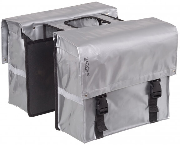 dubbele fietstas Bisonyl 34 liter zilver