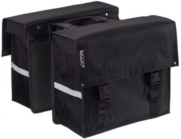 dubbele fietstas Bisonyl 46 liter zwart