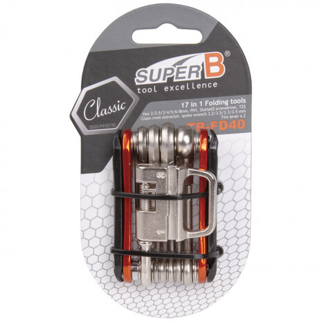 multitool TB-FD40 17 functies 73 x 45 mm RVS oranje