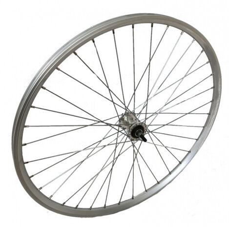 voorwiel Freeway 28 x 1 5/8 x 1 3/8 rollerbrake alu zilver