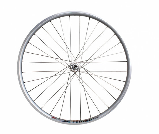 achterwiel 28 inch X-Plorer uitval velgrem 32S zilver
