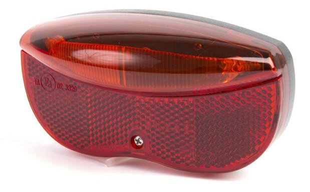 achterlicht 3 leds batterij 6 x 11,5 cm zwart/rood