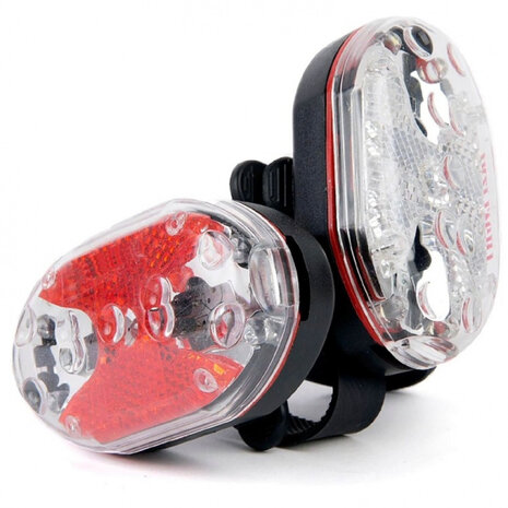 verlichtingsset 5 leds batterij 4,2 cm rood/wit