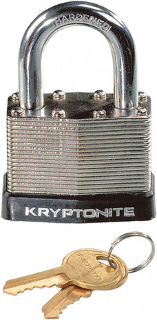 hangslot Padlock 8 x 3 cm staal zilver/zwart