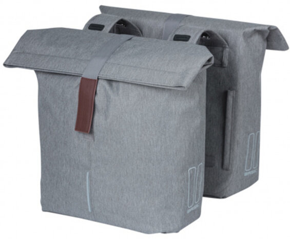 dubbele fietstas City 28-32 liter grijs &ndash; 18072