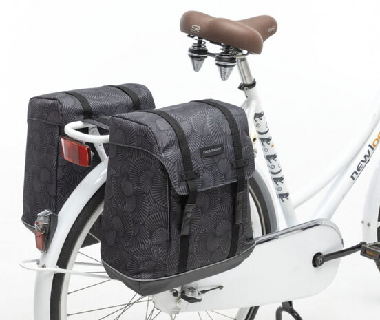 fietstas dubbel Alba 34 liter zwart/grijs