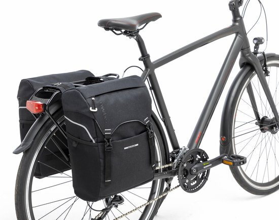 fietstas dubbel Sports 32 liter zwart