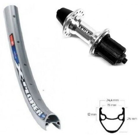 achterwiel X-plorer 28&quot; (19-622) 36G Kettler 8/9 sp uitval