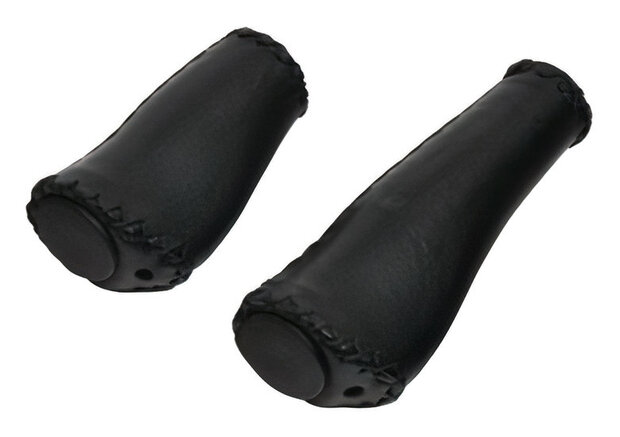 handvatten 135/95 mm leer zwart 2 stuks