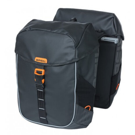 fietstas dubbel MIK Miles 34 liter zwart/oranje - 18112