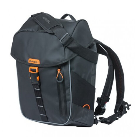 fietsrugzak Miles 17 liter PVC zwart/oranje - 18087