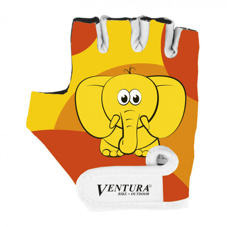 fietshandschoenen olifant polyester geel/oranje maat XS