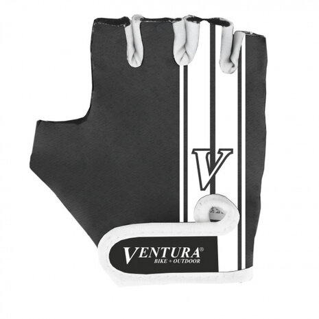 fietshandschoenen lycra zwart/wit maat L/XL