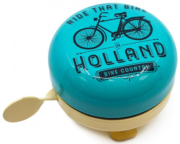 fietsbel Holland Ride That Bike 58 mm staal cr&egrave;me/blauw