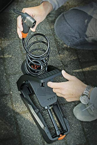 voetpomp Airstep Digi manometer 7 bar aluminium zwart