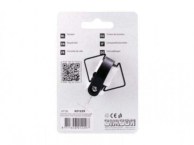fietsbel Mini 32 mm zwart aluminium