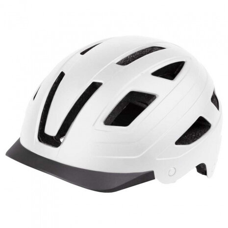 fietshelm Urban met licht ABS matwit mt 55-58 cm