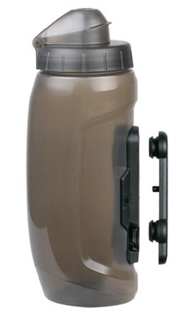 bidon met houder MonkeyBottle Twist 590 ml grijs/transparant