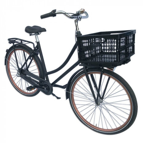 fietskrat vouwbaar 32 liter zwart 2-delig