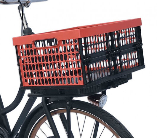 fietskrat vouwbaar 32 liter rood/zwart 2-delig
